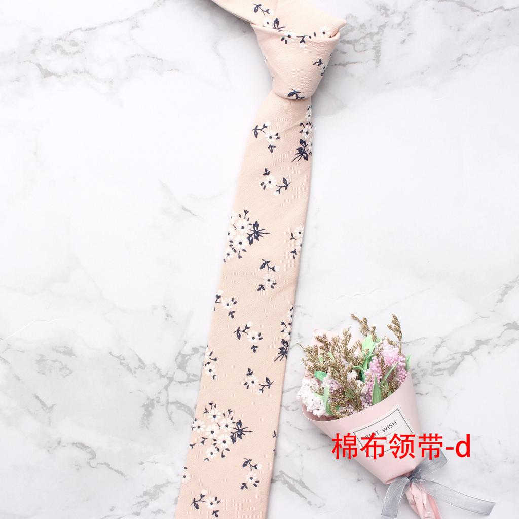 Men'S Cotton Printed Casual Tie, Floral Wedding Groom Dress Tie 7Cm Tie Men