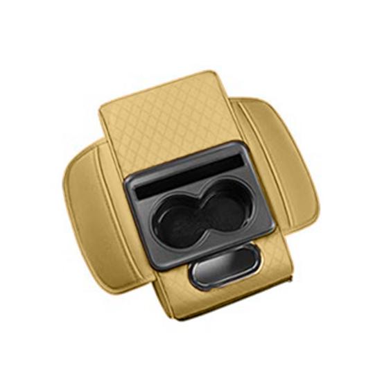 Car Armrest Box 5-in-1 Organizer with Cup Holder & Tissue Phone Slot Faux Leather Multifunctional Car Organizer Universal Vehicle Accessory