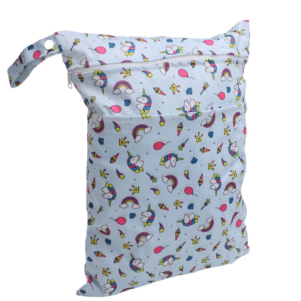 Diaper Bag Storage Pouch Waterproof Polyester Reusable Dual Zippers Diaper Wet Dry Bag T21