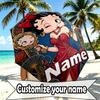 Spersonalizowany Parasol z Nadrukiem Betty Boop z Imieniem, Automatyczne Otwieranie i Zamykanie, Wytrzymały Stelaż z 8 Żebrami, do Codziennego Użytku, na Kemping i Piesze Wycieczki, Prezent Urodzinowy