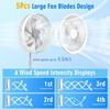 Folding Portable Fan USB Rechargeable Remote Control Air Cooler Silent Rechargeable Wireless Floor Standing Fan for Camping Desk