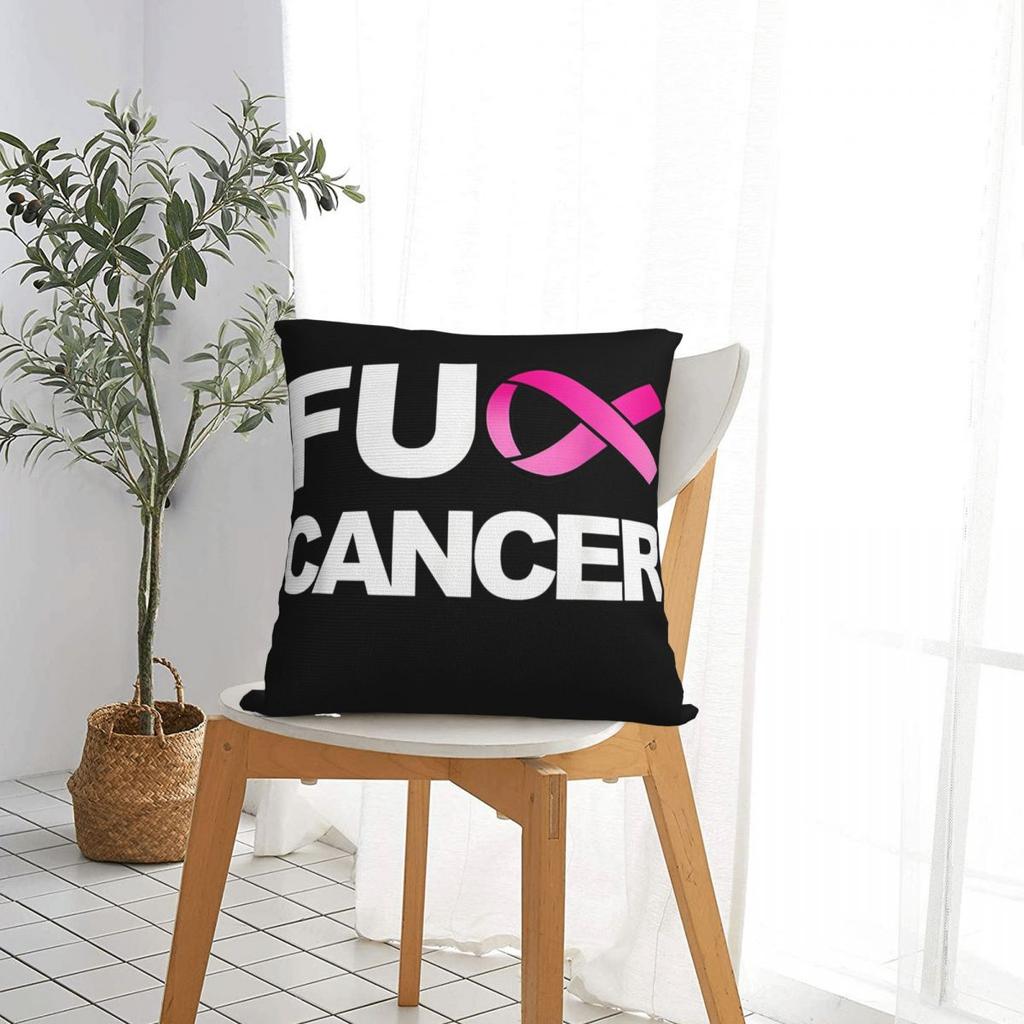 For Cancer For Breast Cancer Awareness Pillowcase Polyester Cushion Cover Decorative Pillow Case Cover Chair Square 45X45cm