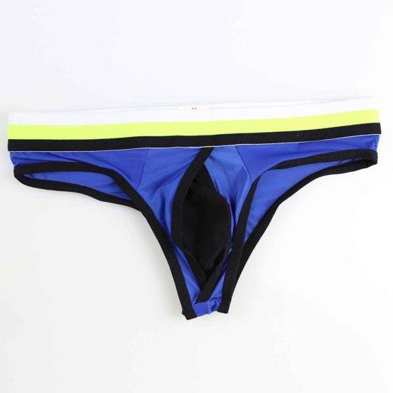 Longjiang Tanga Barevný Blok Síťovina Muži Tenké Rychleschnoucí G-stringy na Spaní