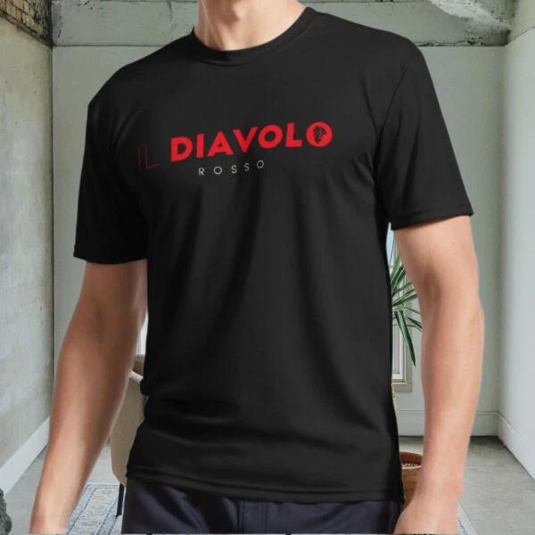 

New Diavolo Rosso, AC Mila Active Logo Men s Black T shirt Funny Size S to 5XL M