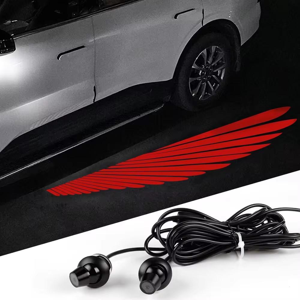 2PCS Car Rearview Mirror Welcome Lamp Blade Light Carpet Projection Lamp Laser Beam Carpet Lamp Universal