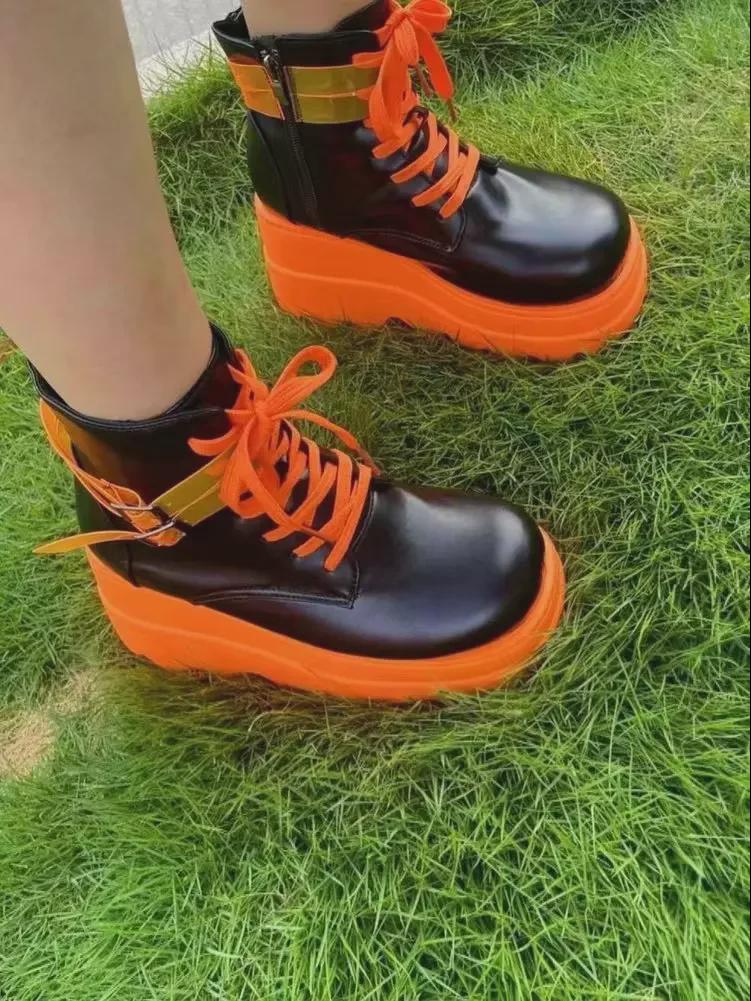 European & American 2024 Colorful Women's Wedge Heel Boots - Side Zipper, Large Sizes Available