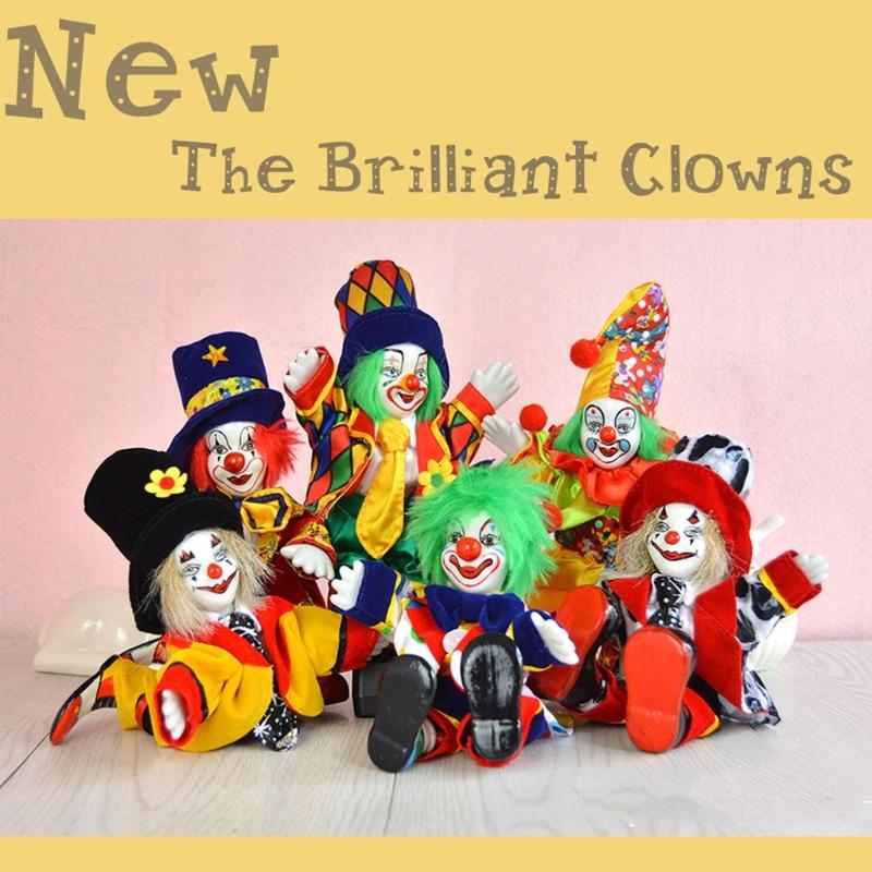 Porcelain Clown Figurine Doll Circus Entertainer Sculpture With Colorful Costume Great For Home Office Shelf Display