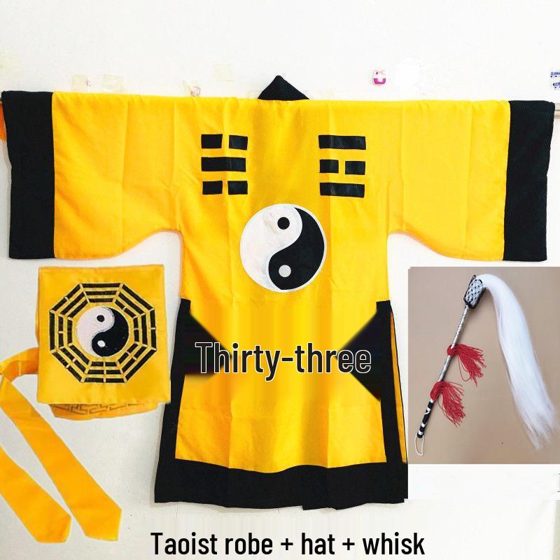 Taoist Long Robe Set - Ancient Wuxia Costume, Tai Chi, Bagua Sutra Attire Inspired by Lam Ching-ying