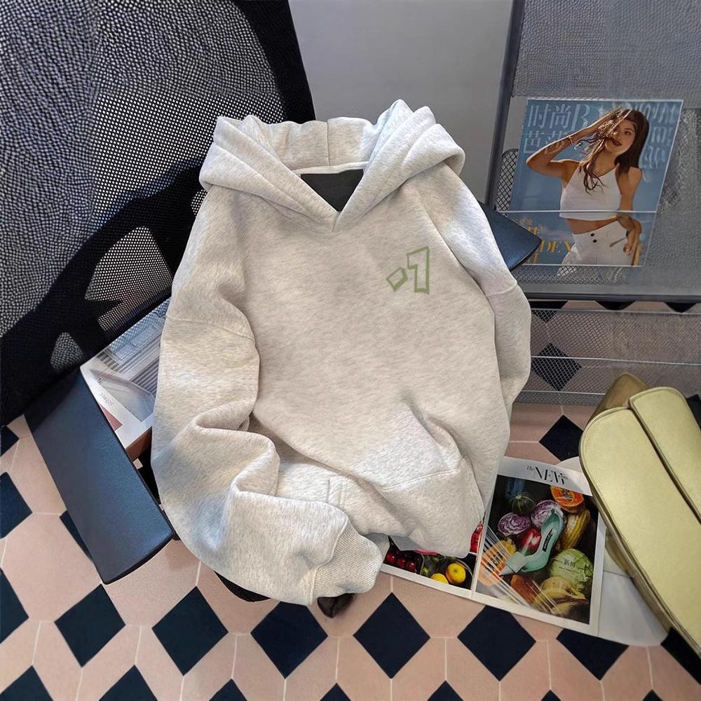 

Cozy 500G Fleece-Lined Hooded Sweatshirt - Loose Fit for Autumn/Winter L