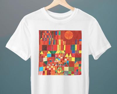 Schloss und Sonne Paul Klee Gemälde Unisex T-Shirt Kunst T-Shirt Feine Kunst T-Shirt Kubismus Geschenk für Sie Geschenk für Ihn Kunstliebhaber Geschenk