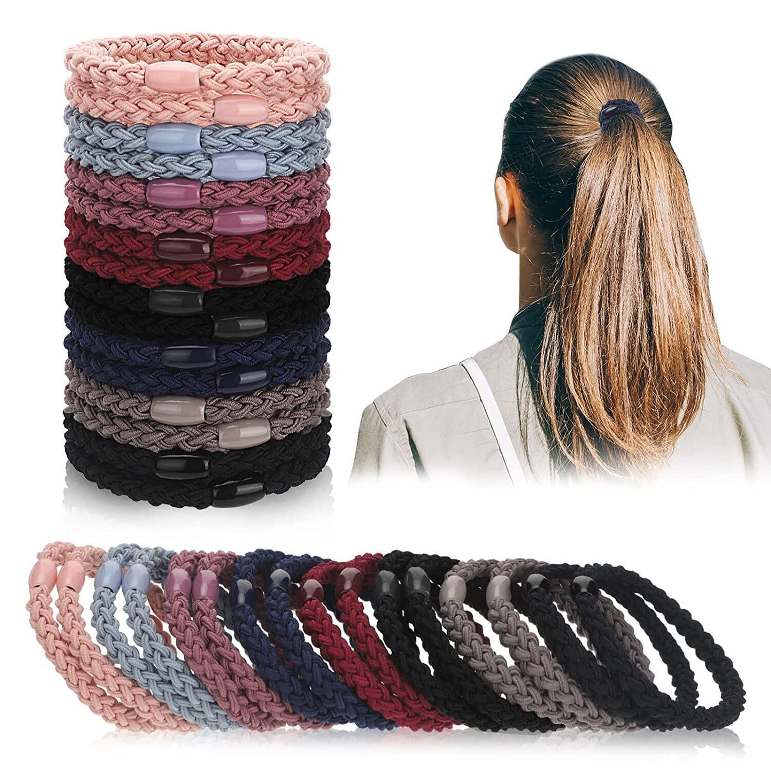 

High Elastic Hair Tie Set: Braid Bands & Headbands