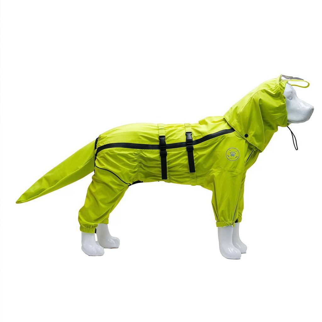 Adjustable Full Coverage Raincoat for Medium to Large Dogs: Golden Retriever, Labrador, German Shepherd - Sealed Seam, Four-Leg Design