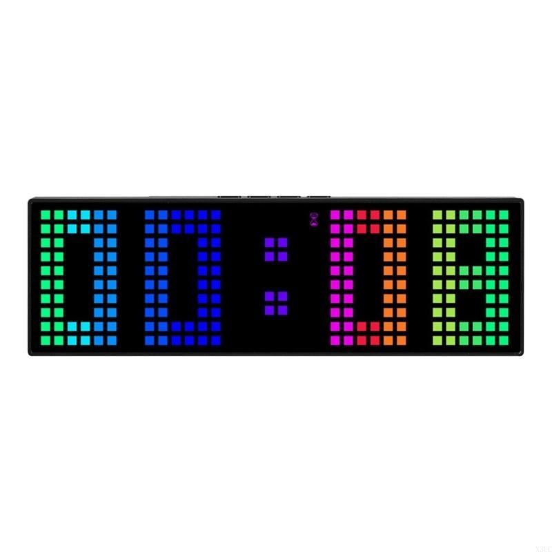 Digital Clock for Bedroom LED Wall Table Desk Alarm Clock Colorful Display with Date Countdown Timer 2 Alarms Clock X3UC