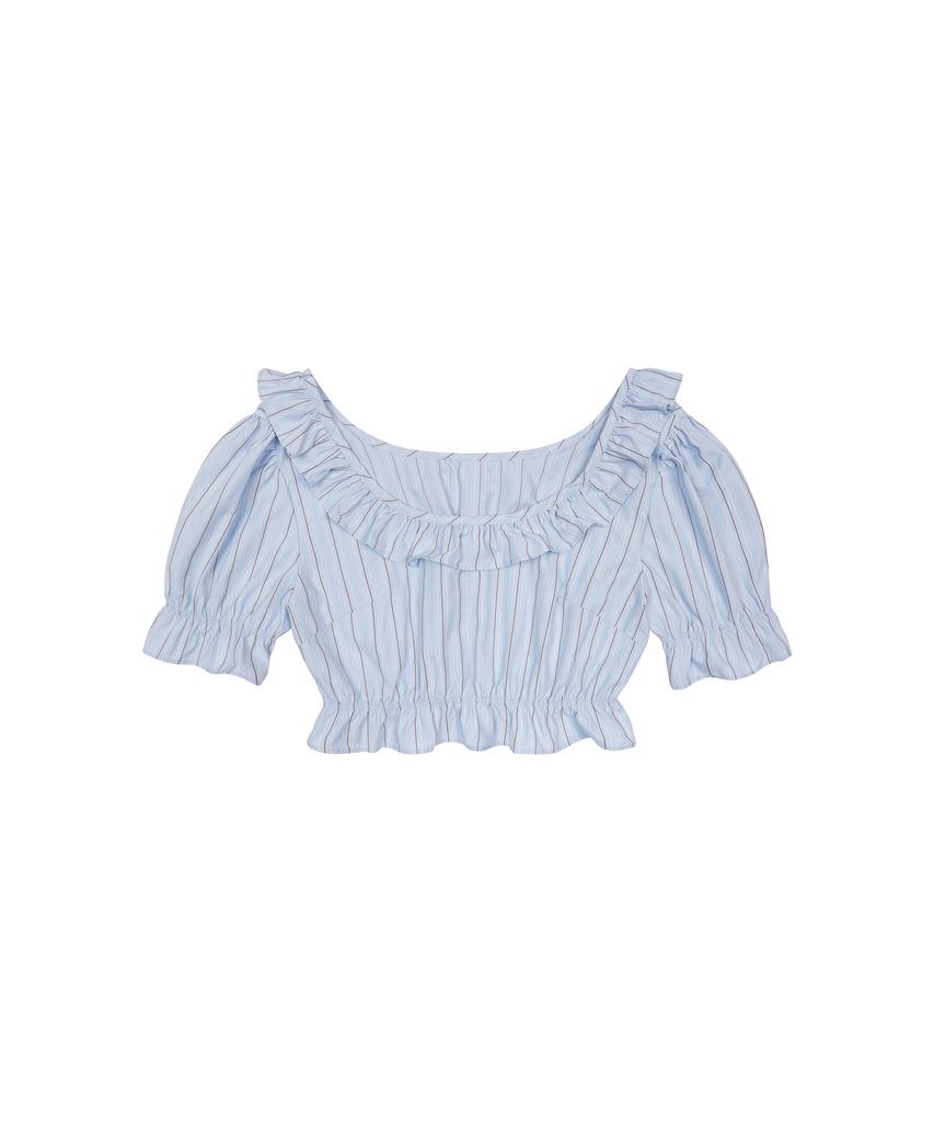 LARTIGENT L17 Puffy Crop Bluse(Himmelblau)