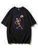 2025 Summer New trendy cotton Tshirt with skull print loose and fashionable couple shortsleeved mens and womens tops