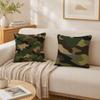 Colorful Camo Green Cushion Cover Double-Sided Plush Sofa Cushion Covers Organic Breathable Invisible Zipper