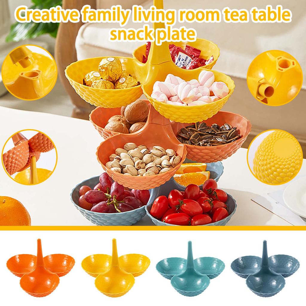Details about / Ceramic Candy Dish Three-layer Fruit Plate Snack Plate Creative Modern