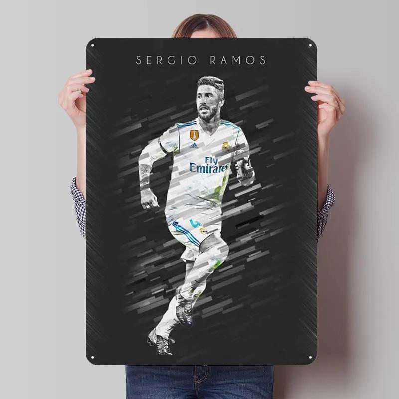 Sergio Ramos Metal Sign Sports Poster Room Decoration Man Cave Vintage Tinplate Sign Plaque for Wall Art Decoration Retro Home