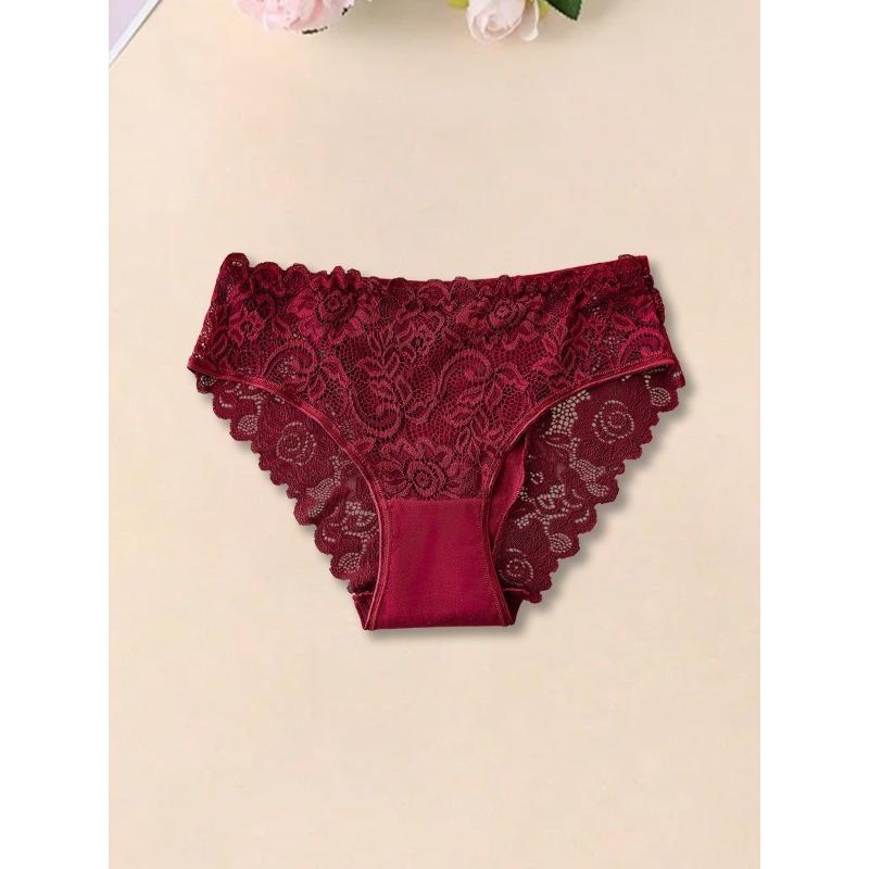 Ladies Summer Color Pure Cotton Lace Hollow Breathable Comfortable No Trace Briefs
