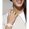 Coach Ladies Wristwatch Elliot Silver Dial White Leather Belt 14504200