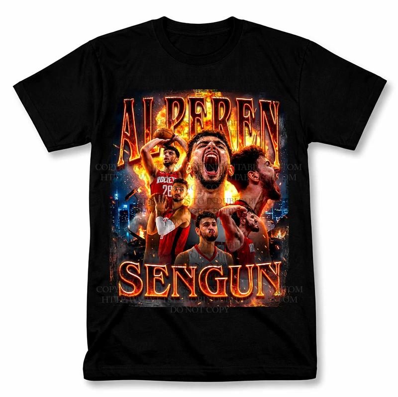 

Alperen Sengun Houston Rockets Graphic T shirt Vintage Style Basketball Fan Tee S