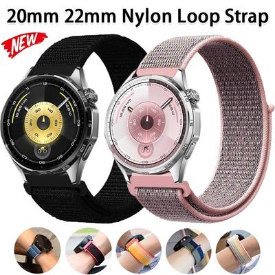 20mm 22mm Nylon Loop Strap For Huawei Watch 5 4 46mm GT6 GT6 Pro GT5-4 46mm Bracelet Wristband Amazfit Balance 2 Bip 6 Active 2
