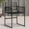Vidaxl Gartenstühle, 4 Stück, Schwarz, Polyrattan