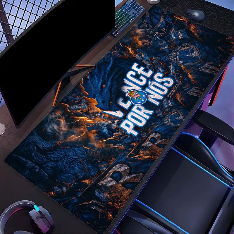 Fc Porto Large Gaming Table Cushion Non-slip Laptop Tablet Big Mousepad XXL Mat Mini PC Playmat With Lock edge