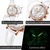 OLEVS 9933 Women' Watches Luxury Brand Diamond Quartz Wristwatch Waterproof Luminous Leather Strap Multifunction Ladies Watch