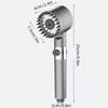 High-pressure Shower Head Adjustable 3-mode Spray with Massage Brush Filter Rain Showerheads Bathroom Shower Faucet Accessories