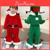 Festive Christmas Kids Girls Plush Flared Pants Suit With Santa Hat Tree Hat