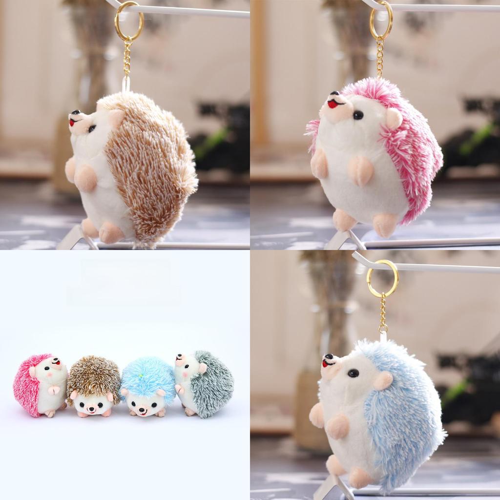 Adorable Hedgehog Plush Toy Soft Stuffed Keychain Doll Cute Small Animal Gift