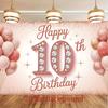 1pc Christmas & Birthday 10th Glitter Balloon Party Banner Polyester
