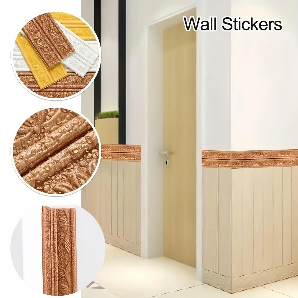 1pc 2.3mX8cm Self-adhesive Wall Stickers Decorative Ceiling Corner Line Yin Corner Line Stickers Background Wall Border