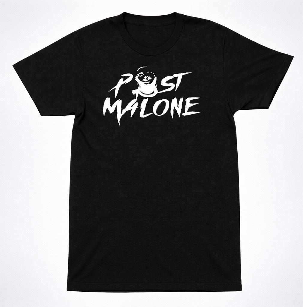 Post Malone Logo T-Shirt | Hip Hop Rap Alternative Streetwear Black Tee S разноцветный