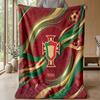 Portugal Football Printed Flannel Blanket Skin Friendly Warm Decorative Throw for Indoor Couch Bed Daily Use