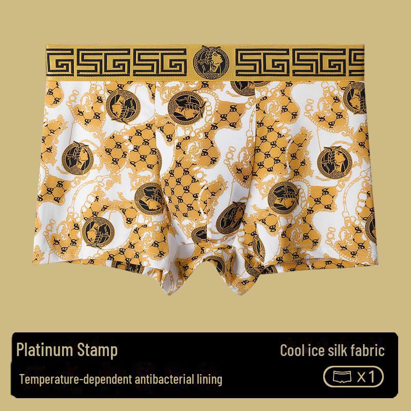 

GDECC Чоловіча дихаюча антибактеріальна білизна з льодяного шовку з платиновим принтом 2XL (135-155 jin)