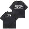T-shirts Graphiques Notes de Musique Rosala LUX Unisexes Mode Femme T-shirt Ample Décontracté Esthétique T-shirts Lavés Streetwear