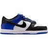 Nike Dunk Abrasion Resistant Low Top Kids' Skateboarding Shoes Black/White/Blue Children Aged 3 7 Years Old Sneakers HF0971-100