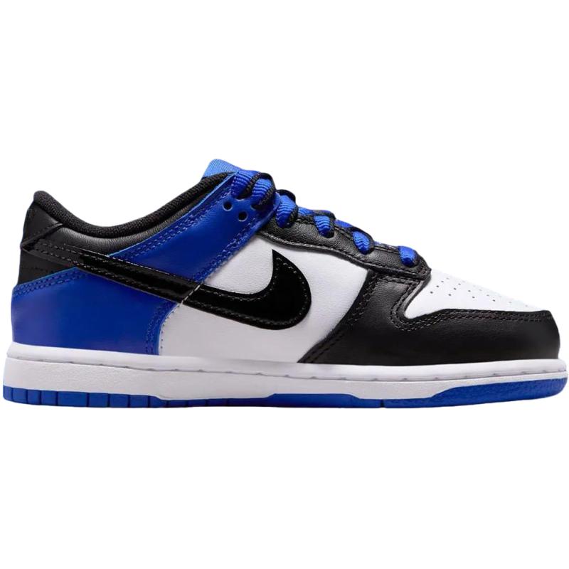Nike Dunk Abrasion Resistant Low Top Kids' Skateboarding Shoes Black/White/Blue Children Aged 3 7 Years Old Sneakers HF0971-100