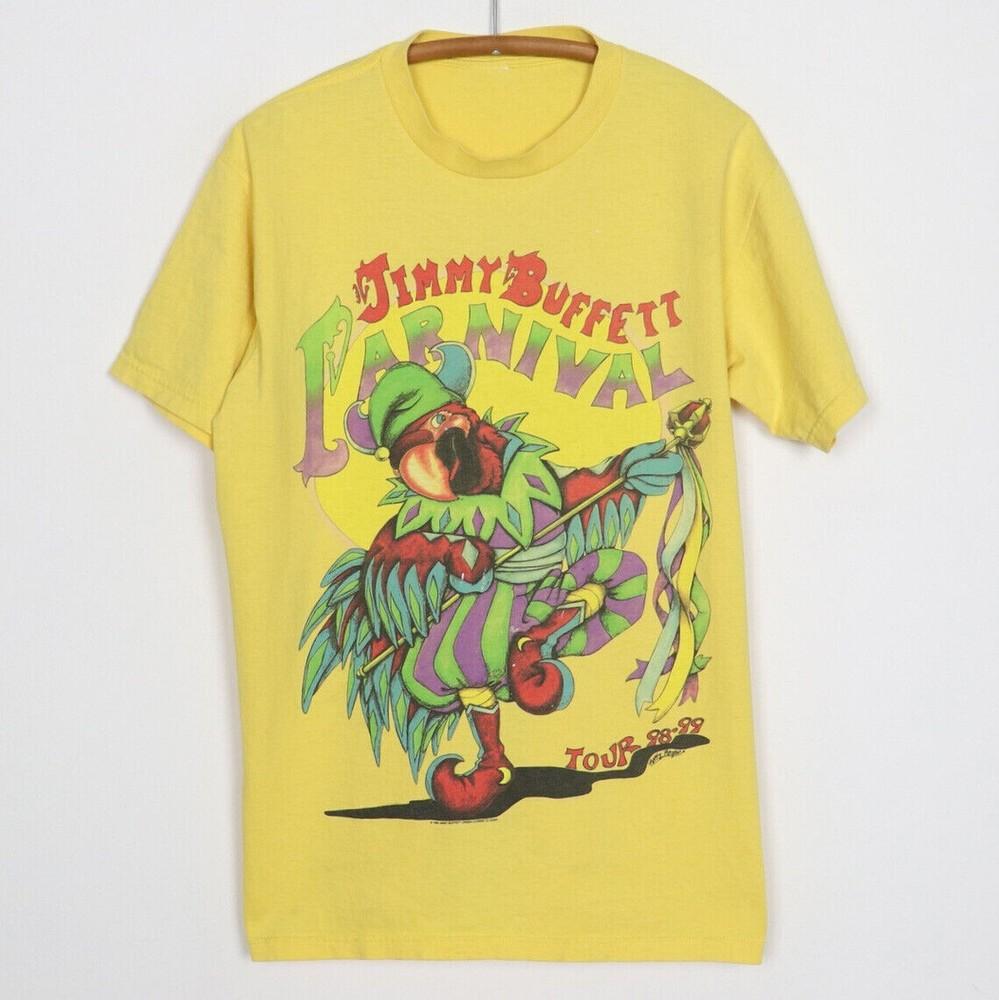 Vtg 1998 Jimmy Buffett Carnival Tour Heavy Cotton Yellow Unisex Shirt UR289 Unisex T-Shirt XXXL