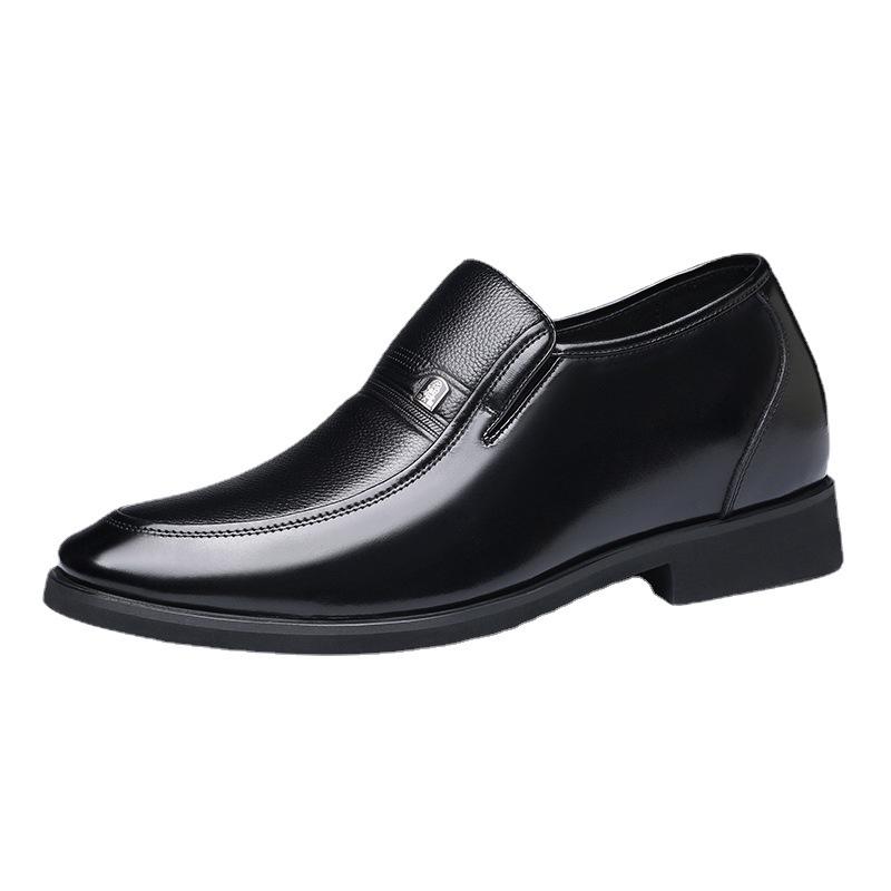 Old man head leather shoes men's business British cowhide dress shoes men's inner height increase 6cm leather shoes wedding shoes low top