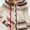 UNIFREE Women's Fair Isle Soft Hooded Knit Cardigan