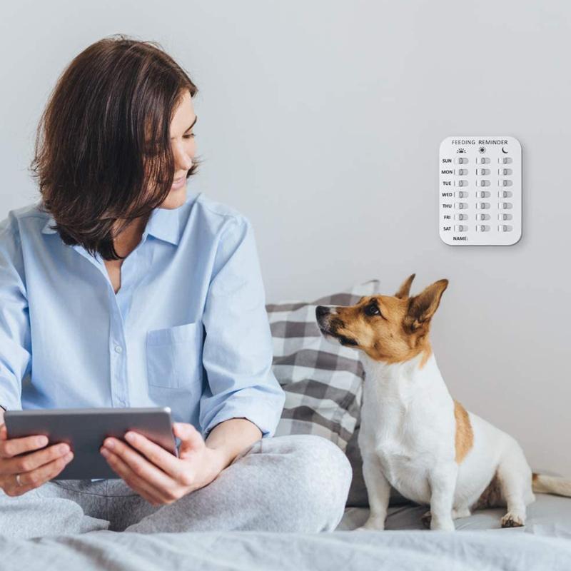 Dog Feeding Reminder Magnetic Reminder Sticker 2 Times 3 Times a Day Indication Chart Prevent Overfeeding or Obesity