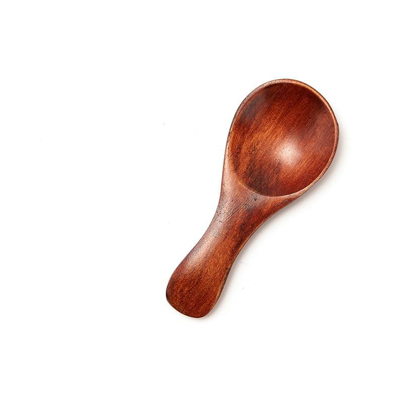 1pcs Mini Wooden Spoons Kitchen Spice Condiment Spoon Coffee Sugar Teaspoons Kids Short Handle Wood Scoops Home Tableware