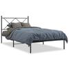Metal Bed Frame with Headboard Black 100 x 190 cm