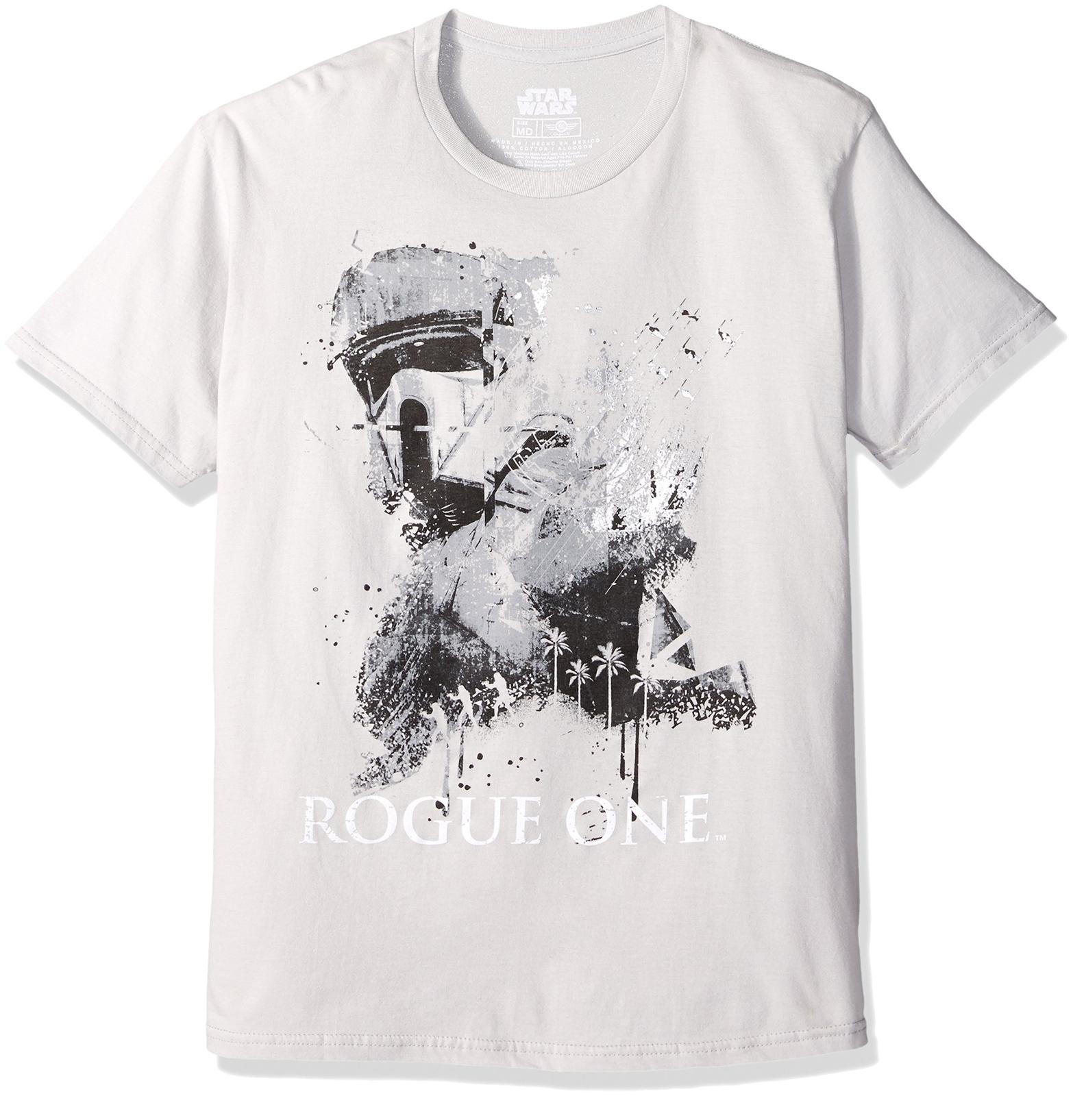Star Wars Rogue One Mens T-shirt Scariff Shore Trooper Foil Highlighted S