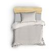 Parure de lit - 1 housse de couette 220 x 240 cm + 2 taies d'oreiller 60 x 60 cm - 80% coton, 20% polyester - Creme
