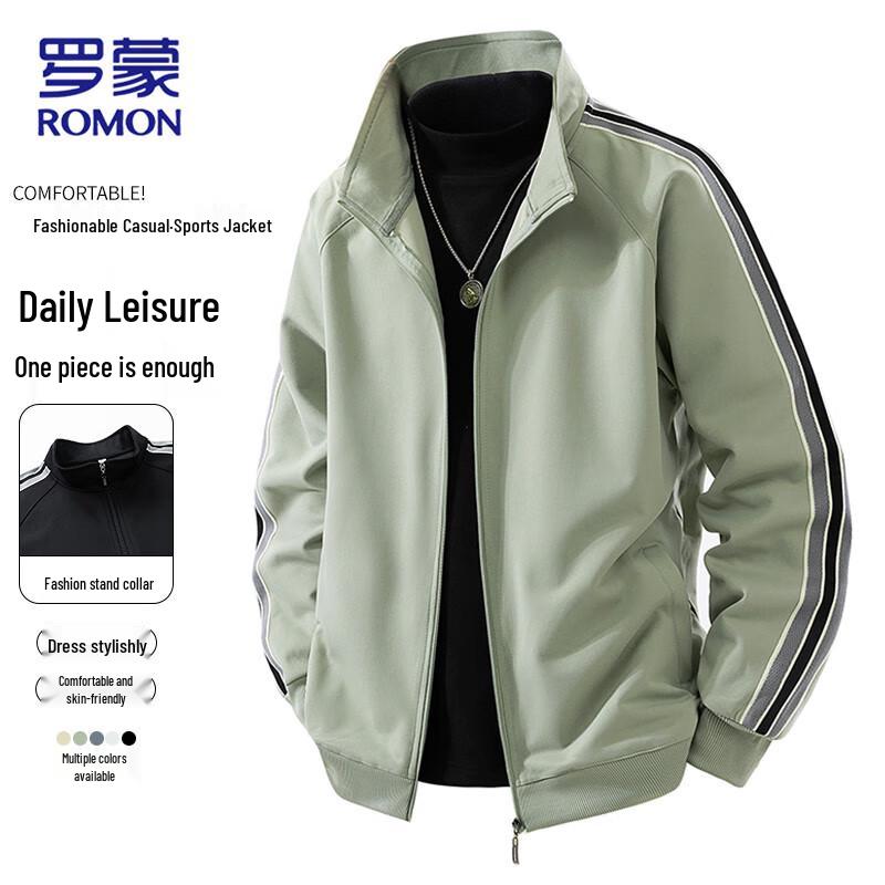 

Romon Men s Stand-Collar Business Casual Sport Jacket 5XL