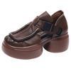 Fashion GKTINOO Retro Genuine Leather Thick Sole Platform Shoes Women 2025 Summer New Waterproof Comfort Round Toe Handmade Sandals